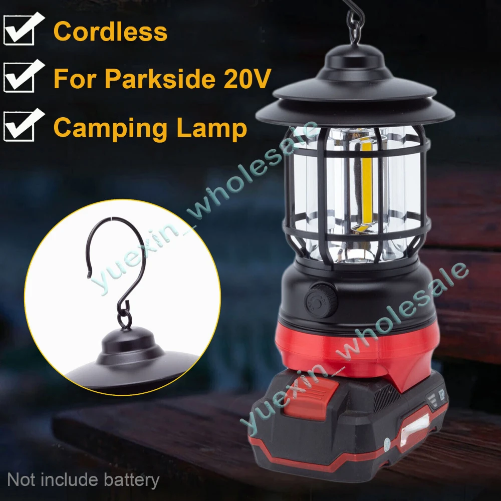 Led Camping Lantern For Lidl Parkside X20v Series Battery Hanging Tent