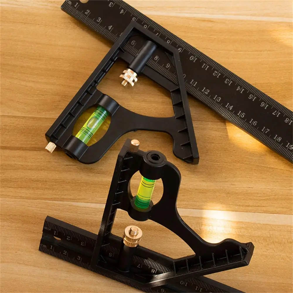 버블 레벨 게이지 측정 도구, 15 cm, 20 cm, 25cm, 직각 눈금자 45 도, 90 도 조정 가능