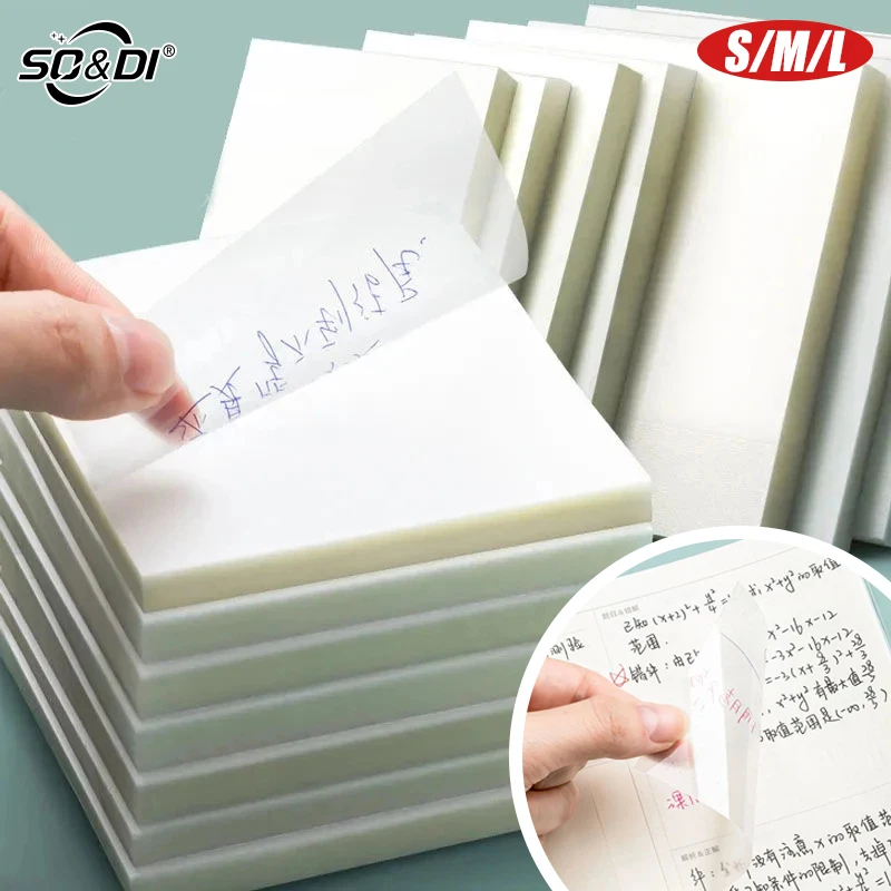 

50 Sheets Transparent Memo Pad Sticky Note Pads Notepads Bookmark Marker Papeleria Journal School Stationery Office Supplies