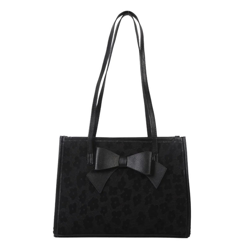 Spring New Large PU Shoulder Bag Women's 2022 Trendy Korean Fashion Casual Plum Blossom Flower Pattern Tote Bag