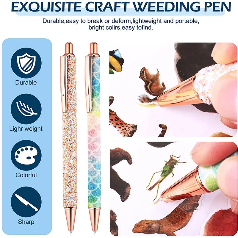 Craft Weeding Pen with squeegee,Vinyl Tool, Precision Needle for Craft  Weeding, Vinyl Air Release or Car Puncturing Installation