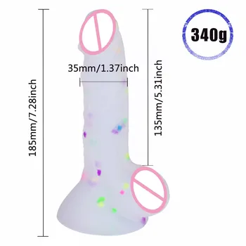 Transparent Jelly Dildo Simulation Crystal Rainbow Silicone Dildo Sex Toys for Women Realistic Dildo Suction Cup Penis Anal Plug 6
