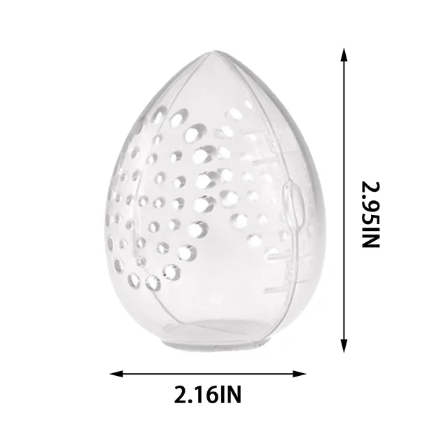Makeup Sponges Storage Case Multi-hole Waterproof Beauty Sponge Holder Cosmetic Container Stand Teardrop-shaped Transparent Pink 3