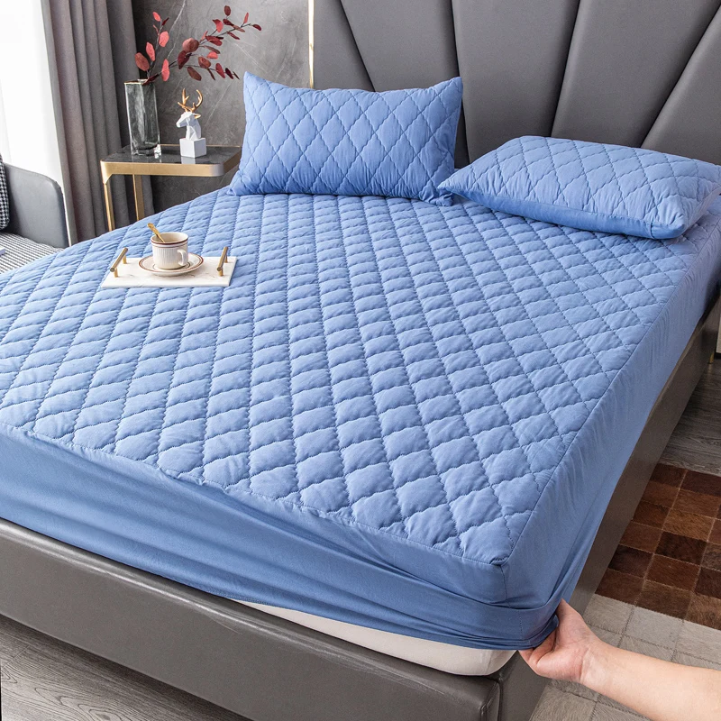 Description Picture 4 of itemWaterproof Thicken Mattress Topper Pad Anti-mite Mattress Protector Elastic Fitted Sheet Bed Cover Single/Double/Queen/King Size