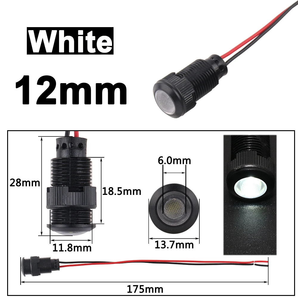 Multi-Color LED Indicator Light - Plastic Signal Dot Lamp (1 to 5 Pieces)