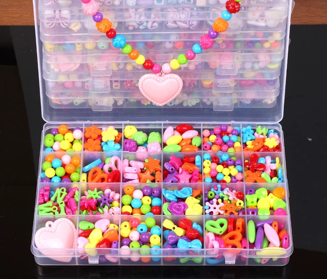 Girl Educational Toys Necklaces Bracelets Jewelry Making Beads Bracelet Kit Set Diy Beads Toys for Children hacer pulseras nina 4