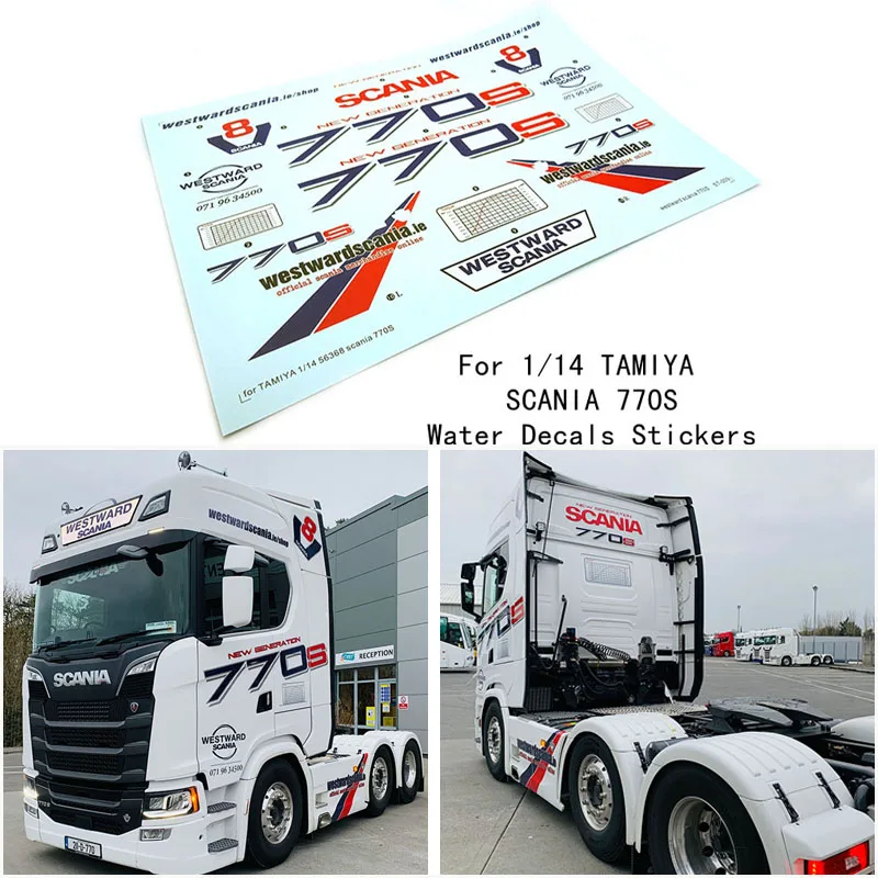pour camion RC Tamiya 1/14, autocollant décoratif, peinture, remorque, benne
