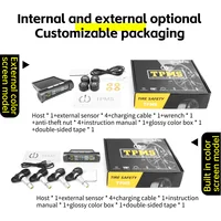 TPMS Solar Powered Car Tire Pressure Monitoring System with 4 Wheel Internal External Sensors Tyre Auto Security Alarm Tester - Image 4