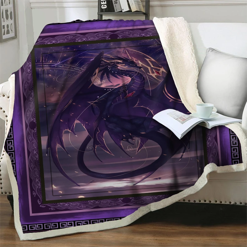 

Magical Dragon Throw Blanket 3D Printing Soft Warm Bedspread Easy Wash Thick Quilt Nap Cover Plush Sherpa Blankets For Beds Sofa