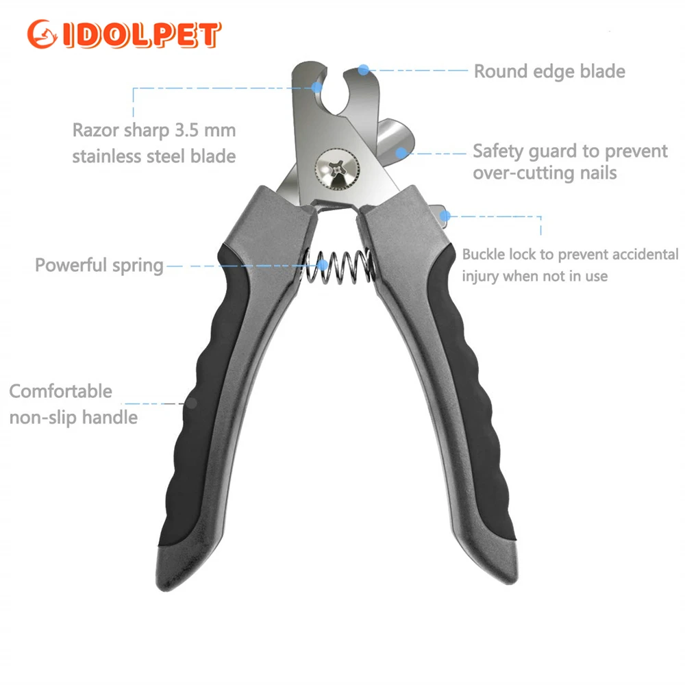 Dog Nail Clipper Professional Pet Nail Clipper with Safety Guard for Medium Large Dogs Cats Grooming Tools