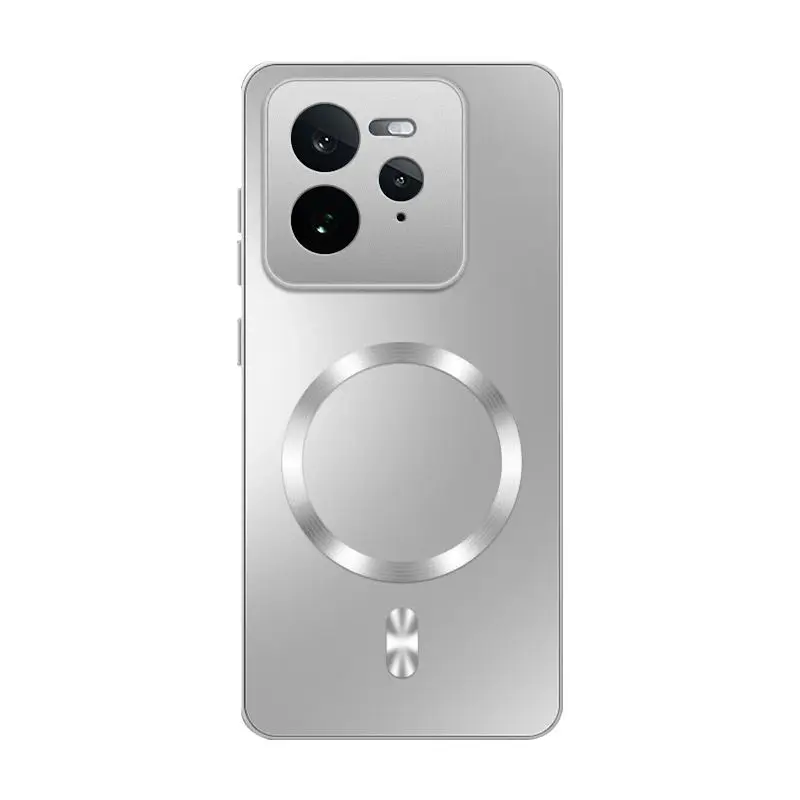 Magnetic Matte Silicone Shockproof Case with Wireless Charging Compatibility