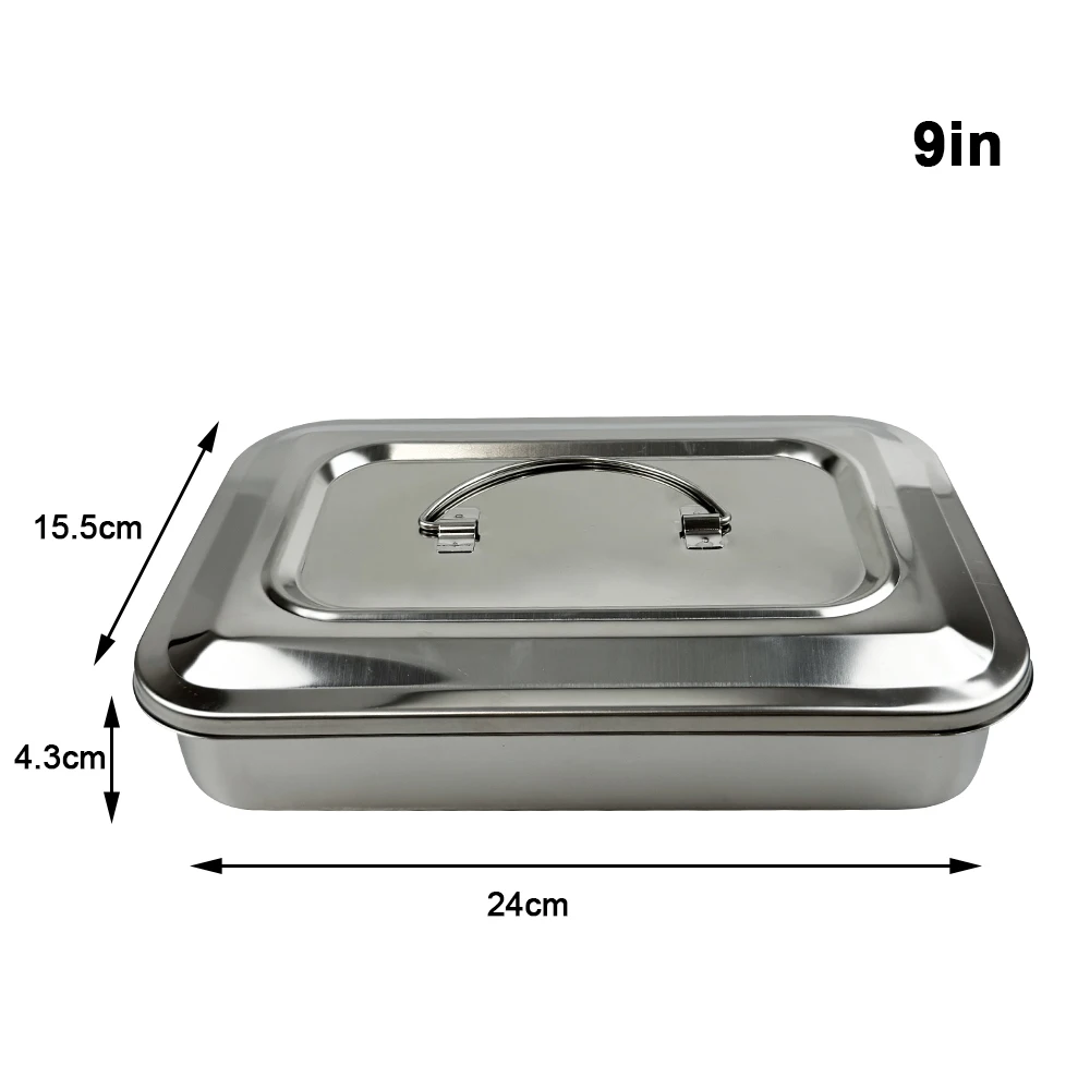 Dental Instruments Tray With Lid Stainless Steel Surgical Medical Disinfection Box Rectangular Plate Sterilization Container New Sf89025dc649a4bbbb94af1b98bdf5367F