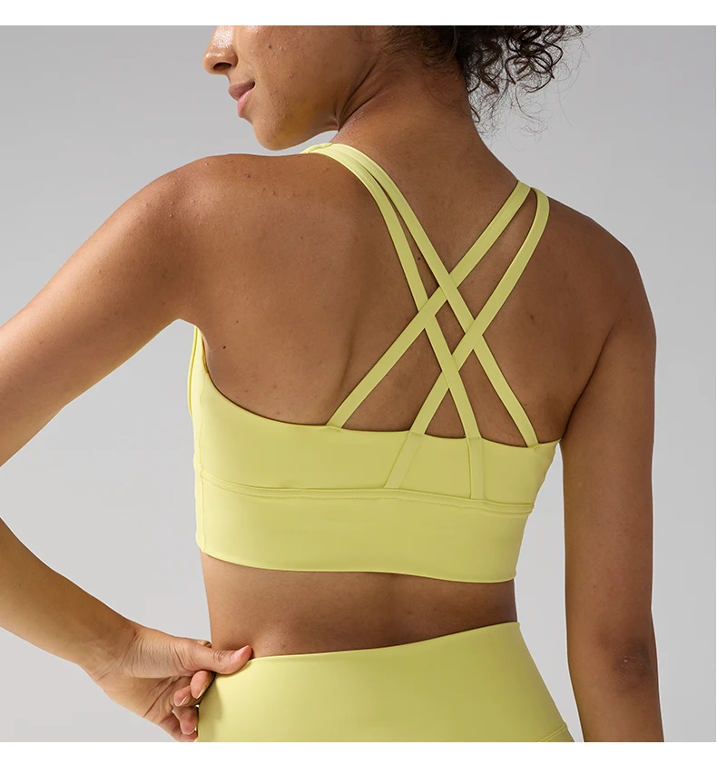 Einfarbig Frauen Frauen Fitness Yoga Bhs Rennen Zurück Sport Bhs Nylon Top Frauen Bh Sexy Atmungsaktive Unterwäsche Für Frauen Gym – Detail 9
