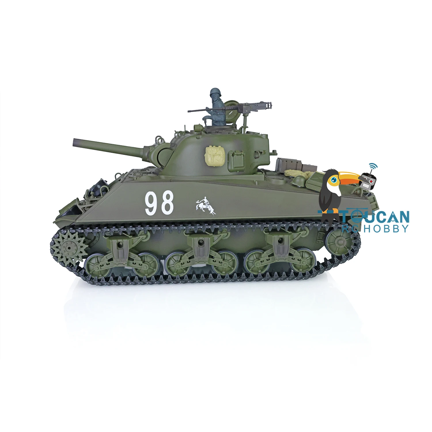 Henglong Toucanhobby DIY 1/16 7.0 Plastic M4A3 Sher3898 360�� Turret Barrel Recoil RC Tank 5