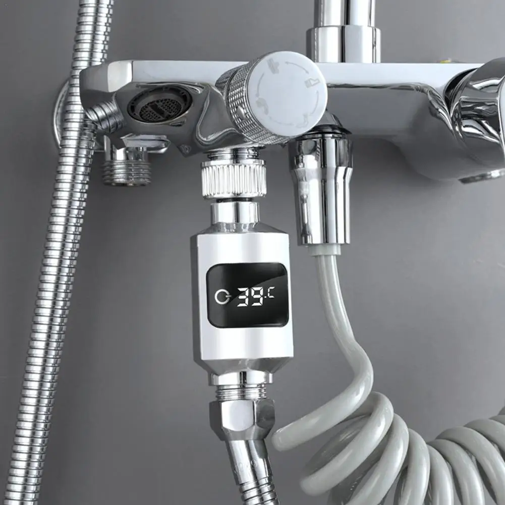 Soffione Doccia Con Display Temperatura In Acciaio 304, Impermeabile IPX6, Senza Batterie, Per Bagno E Palestra