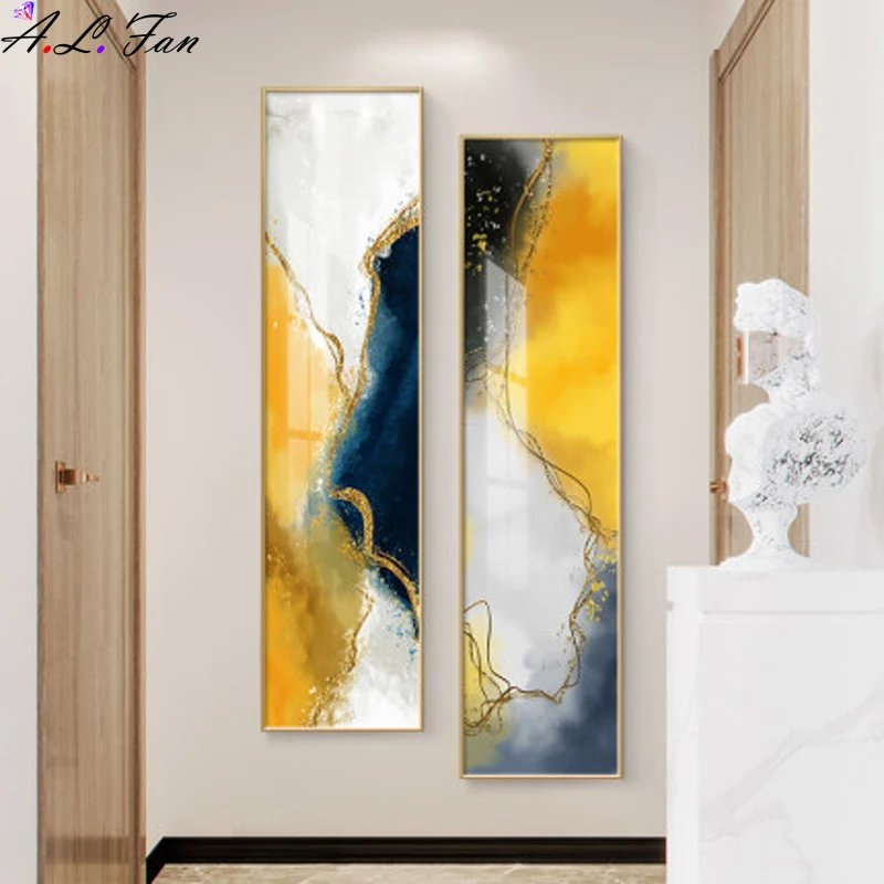 Современная Абстрактная Золотая фольга холст Постер и печать Скандинавская