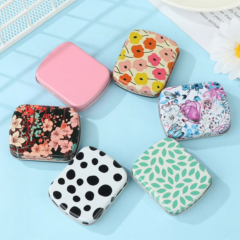 Mini Metal Hinged Tin Box Portable Empty Tins Small Storage Container Container Kit Jewelry Collect Home Organizer 60x45x15mm