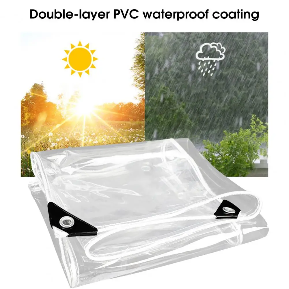 

Прозрачный брезент для тяжелых условий эксплуатации с люверсами, Водонепроницаемый брезент для внутреннего дворика