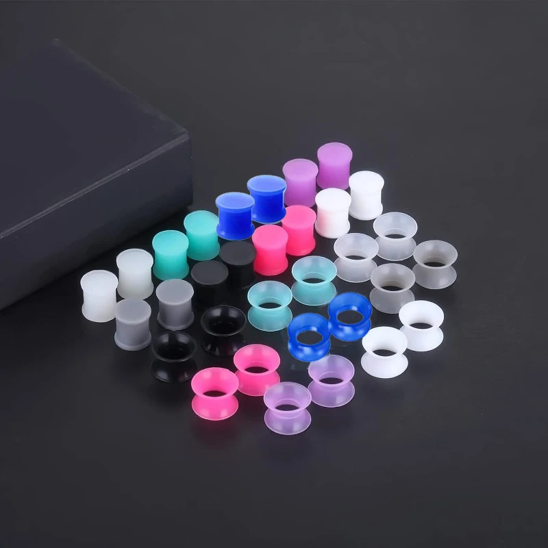 

32pcs 10mm Soft Flexible Silicone Ear Gauges Saddle Flared Ear Plugs Tunnels Expanders Stretcher Earlets Body Piercings Jewelry