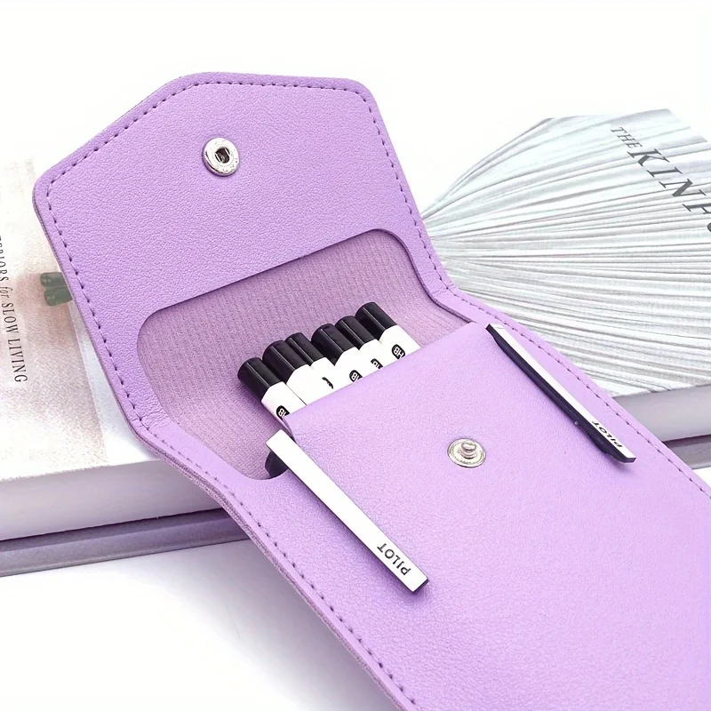 Premium PU Leather Pen Case - Elegant Signature Pen Holder & Leak-Proof Storage Bag