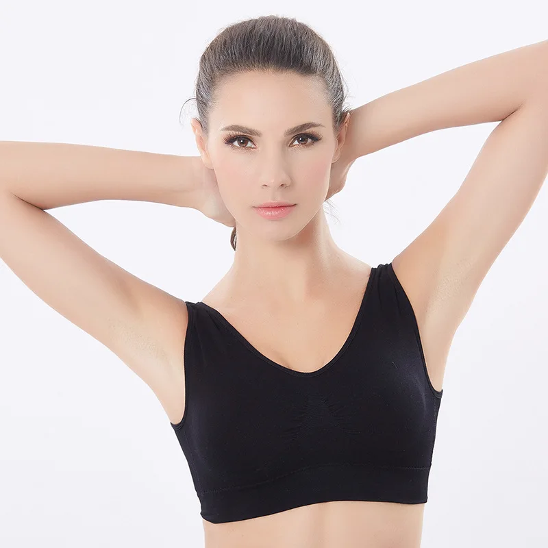 Womens Bra Sports Bra Push Up Wireless Plus Size Bras Double Layer Seamless Yoga Adjustment Fitness Lingerie