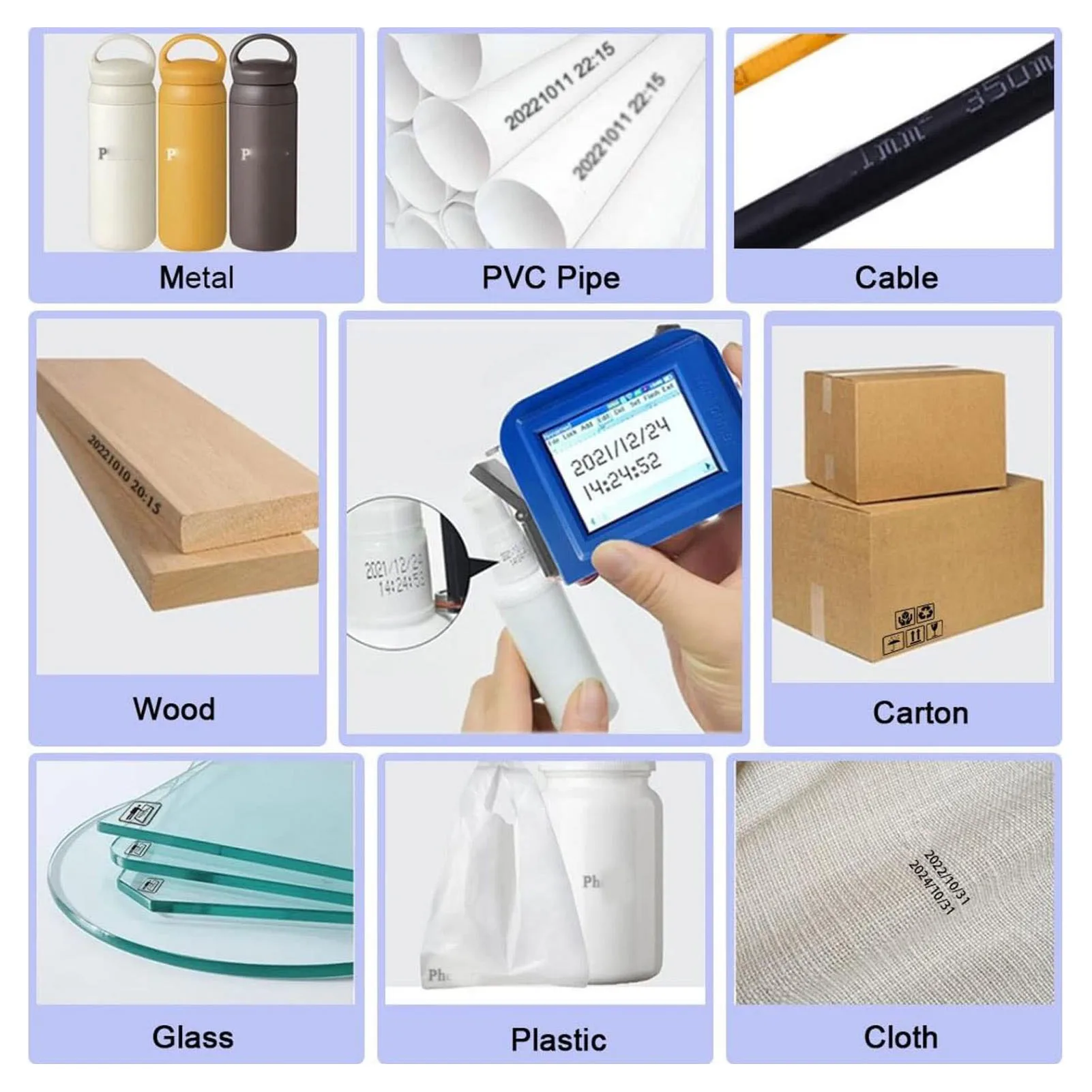 【New】Inkjet Coder Compact Adjustable Height 0.1- 0.5in/1in  Inkjet Printer Portable for Label Image Date Printer