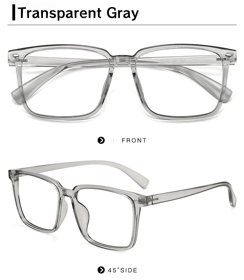 YCFoya Männer Ultra-licht Fashion Square TR90 Flexible Brillen Rahmen Optische Verordnung Frauen Gläser Rahmen M109001 – Detail 9