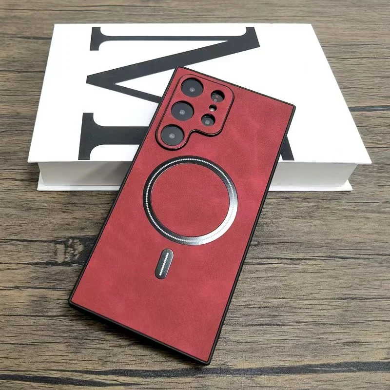 Magnetic Retro Leather Shockproof Matte Phone Case