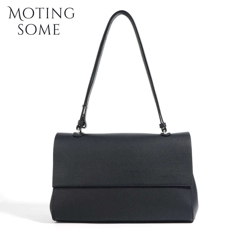 

Motingsome Soft Cow Leather Woman Bag Luxury Shoulder Handbag Minimalism Lady Underarm Messenger Bags Large Casual Tote 2023 New