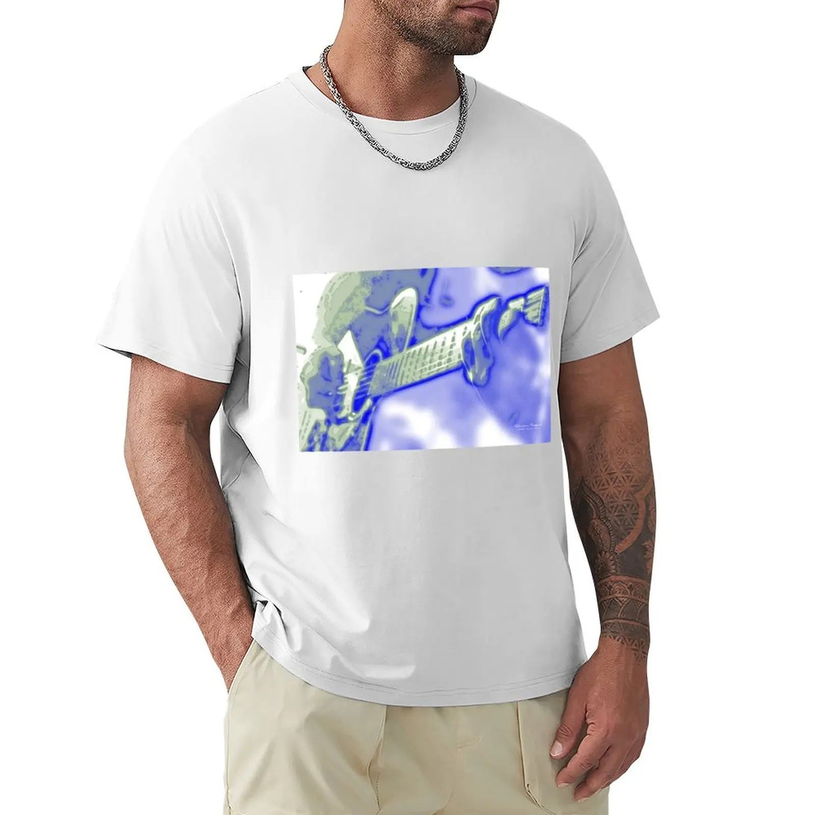 

Blues guitar T-Shirt summer clothes anime men clothings