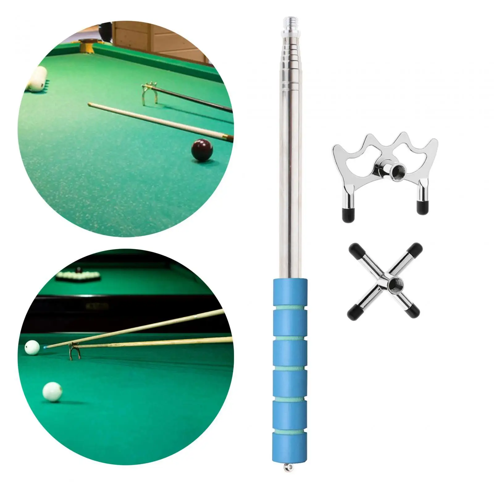 Billiards Pool Cue Stick Snooker Pool Cue Rack, Portable Billiards Cue Stick with Bridge Head