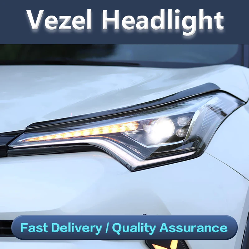 

Передние фары для автомобиля Toyota C-HR 2018-2021, передние фары, противотуманные фары, дневные ходосветильник огни, аксессуары для автомобиля, передние фары s H7, светодиодные биксеноновые фары