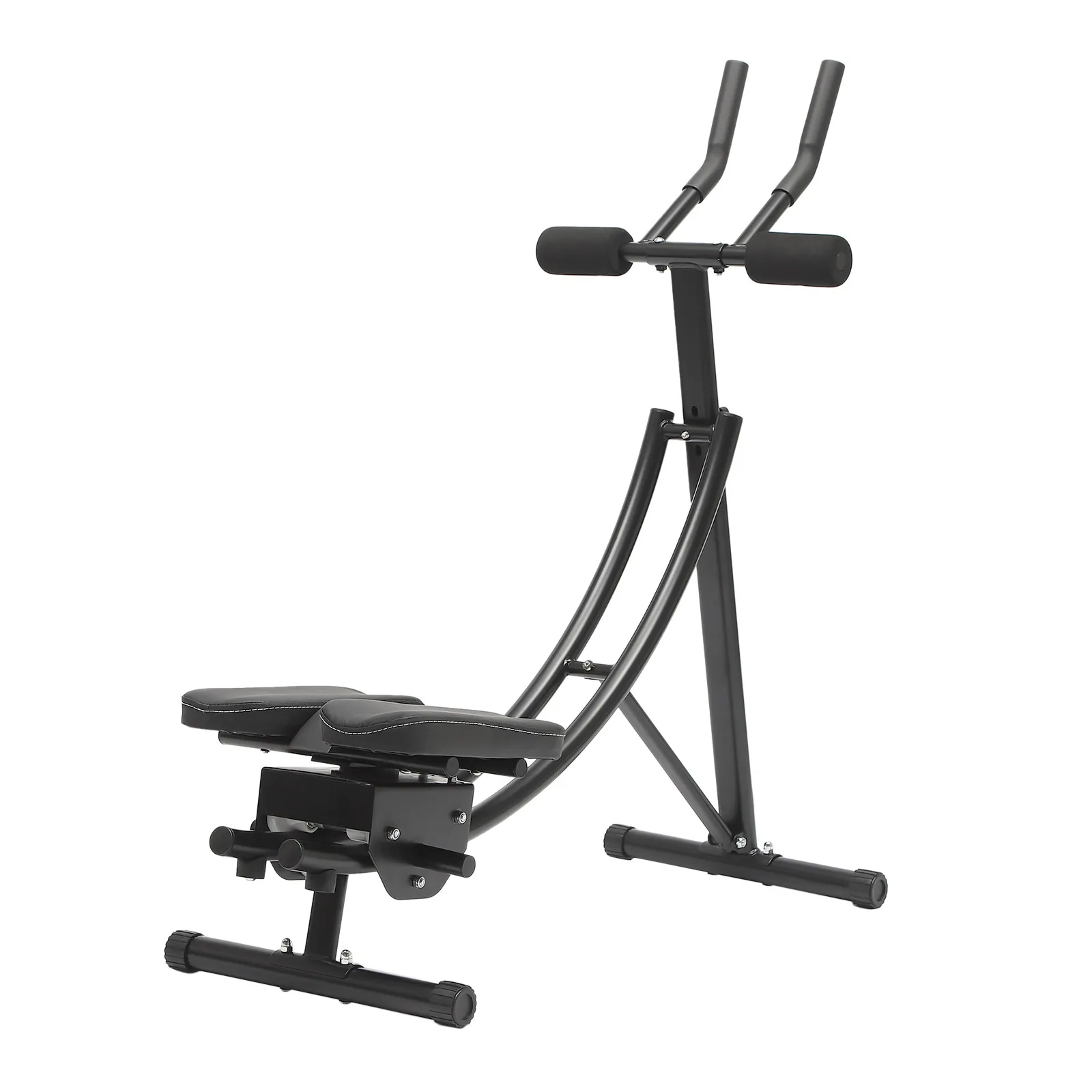 Household black dual track abdominal compression machine, muscle shaping and body beauty, Load Capacity 150kg/330lbs