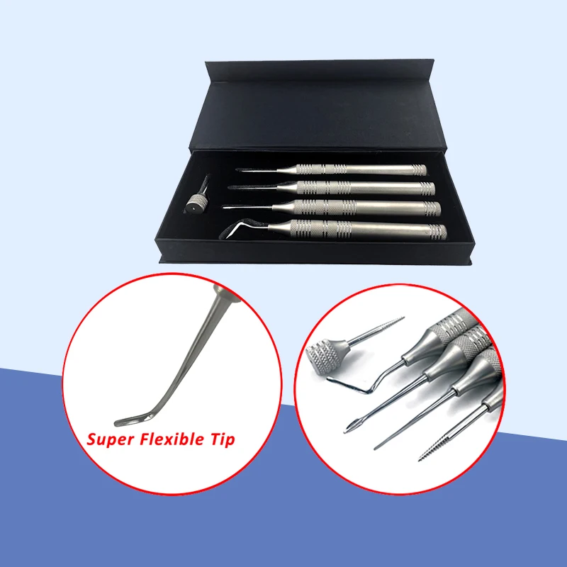 

5pcs Dental Tooth Extraction Titanium Tip Flex Periotome Power Tooth Extraction Screw Elevator Niti Flexible Periodontal