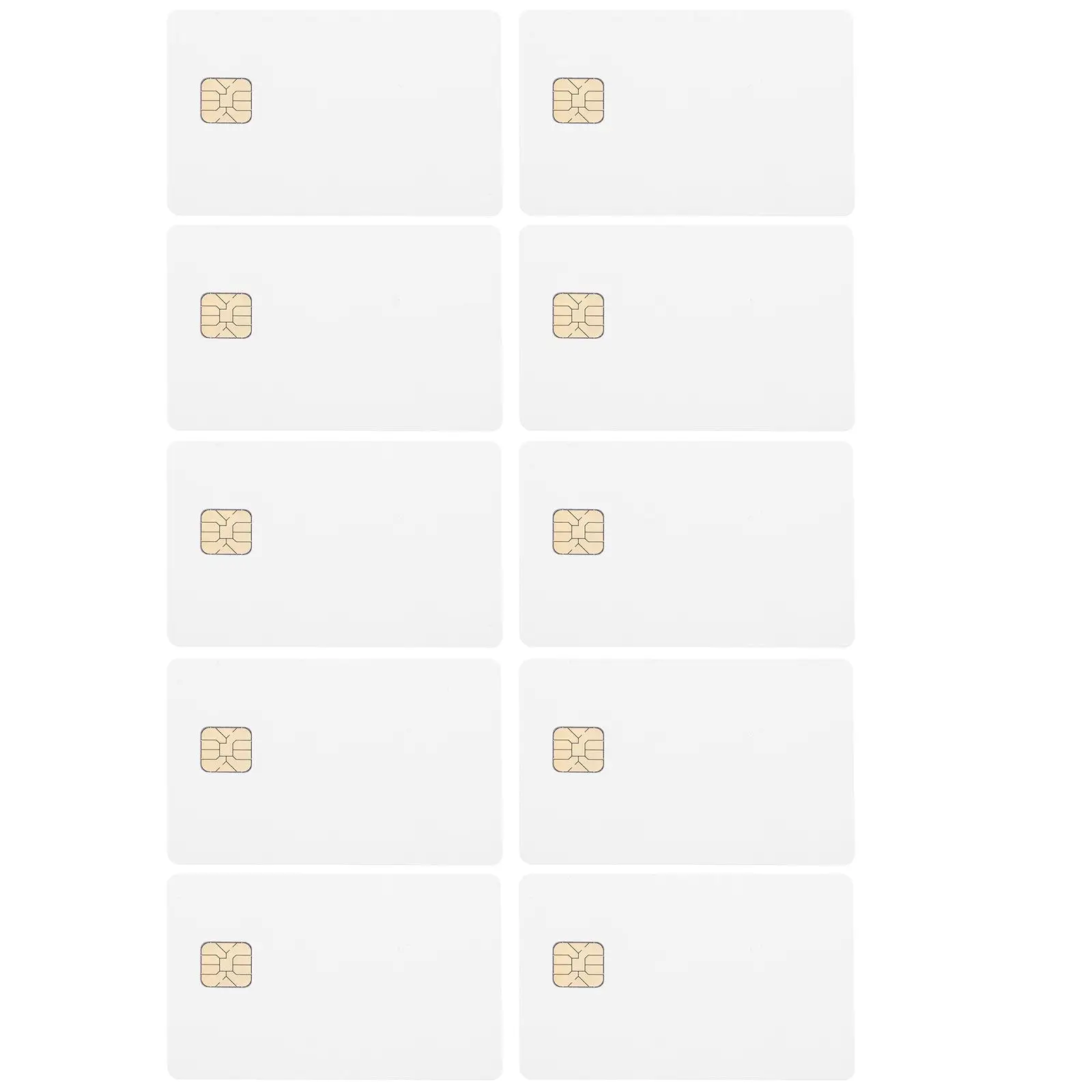 10 Pcs Access Control Card PVC Blank Credit White Cards with Chip Copper