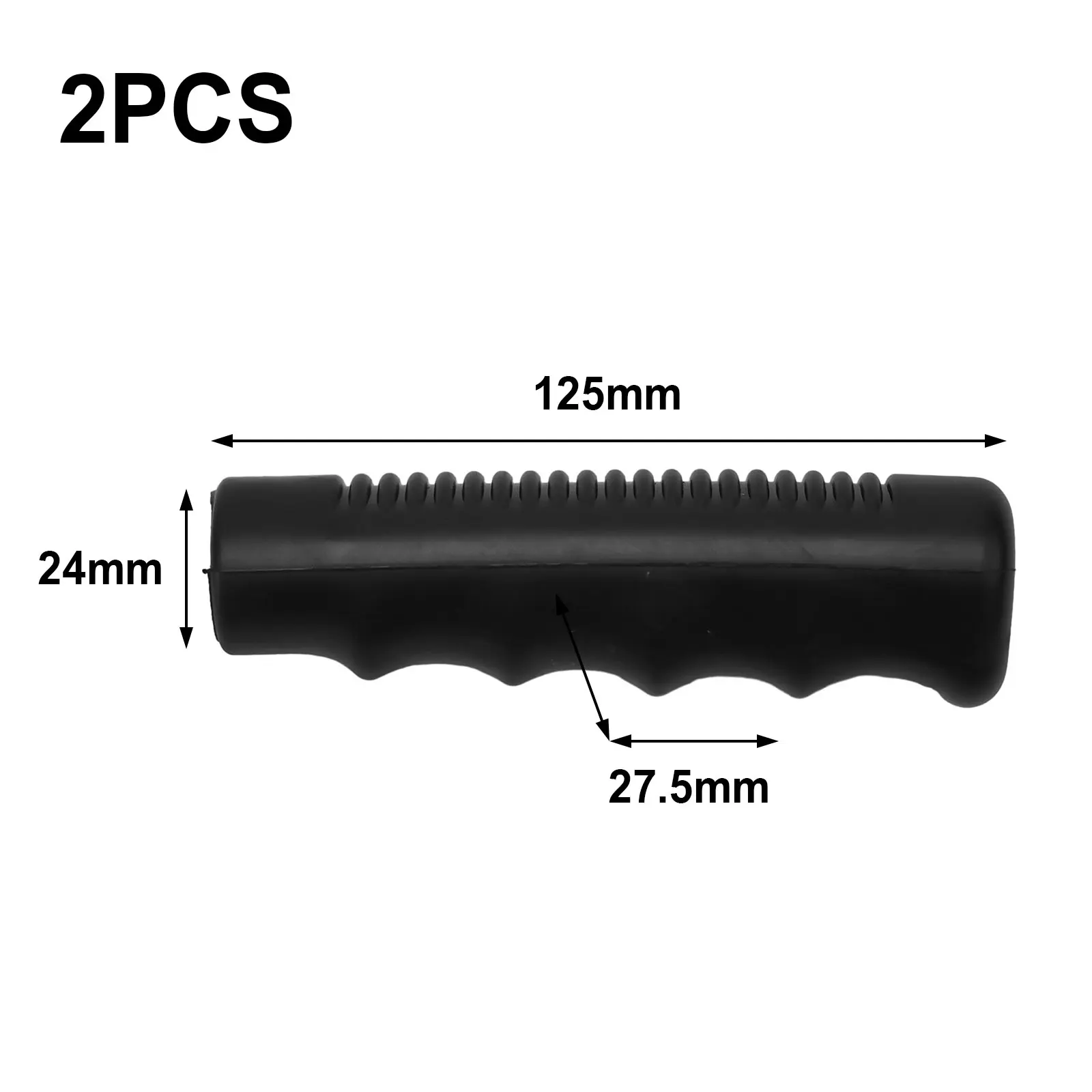 2Pcs Wheelbarrow Rubber Handles, Round Tubes Black Replacement Universal Handles PVC Anti-slip Handle Cover Industrial Tool Part