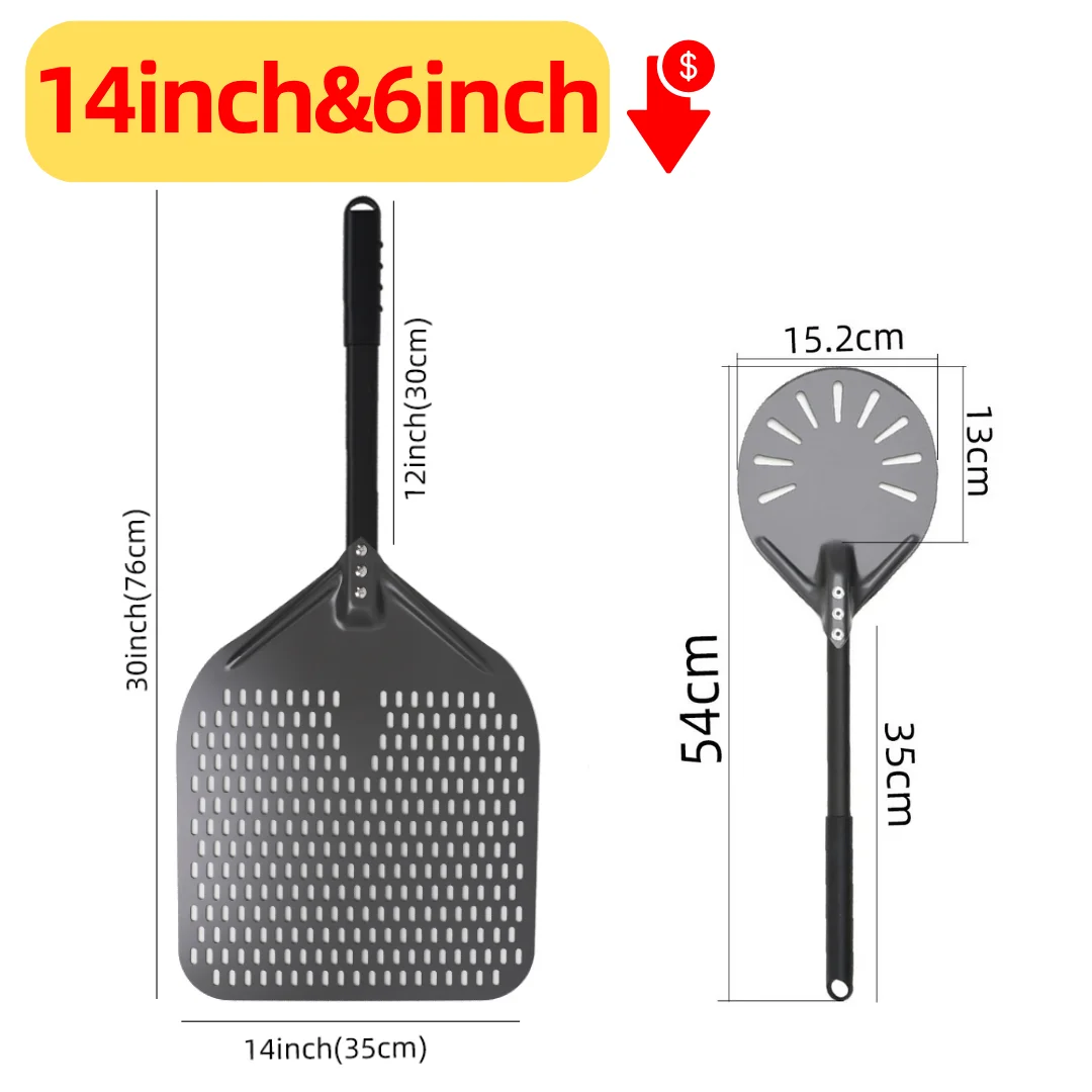 Enhanced Pizza Oven Shovel and Paddle Set - Hard Anodized Baking Tool Collection