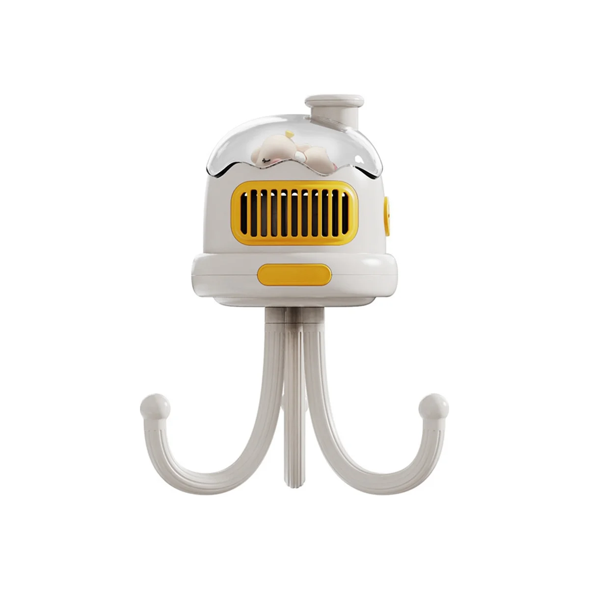 

Portable Stroller Fan USB Rechargeable Silent Outdoor Clip-on Kids Handheld Bladeless Fan(White)