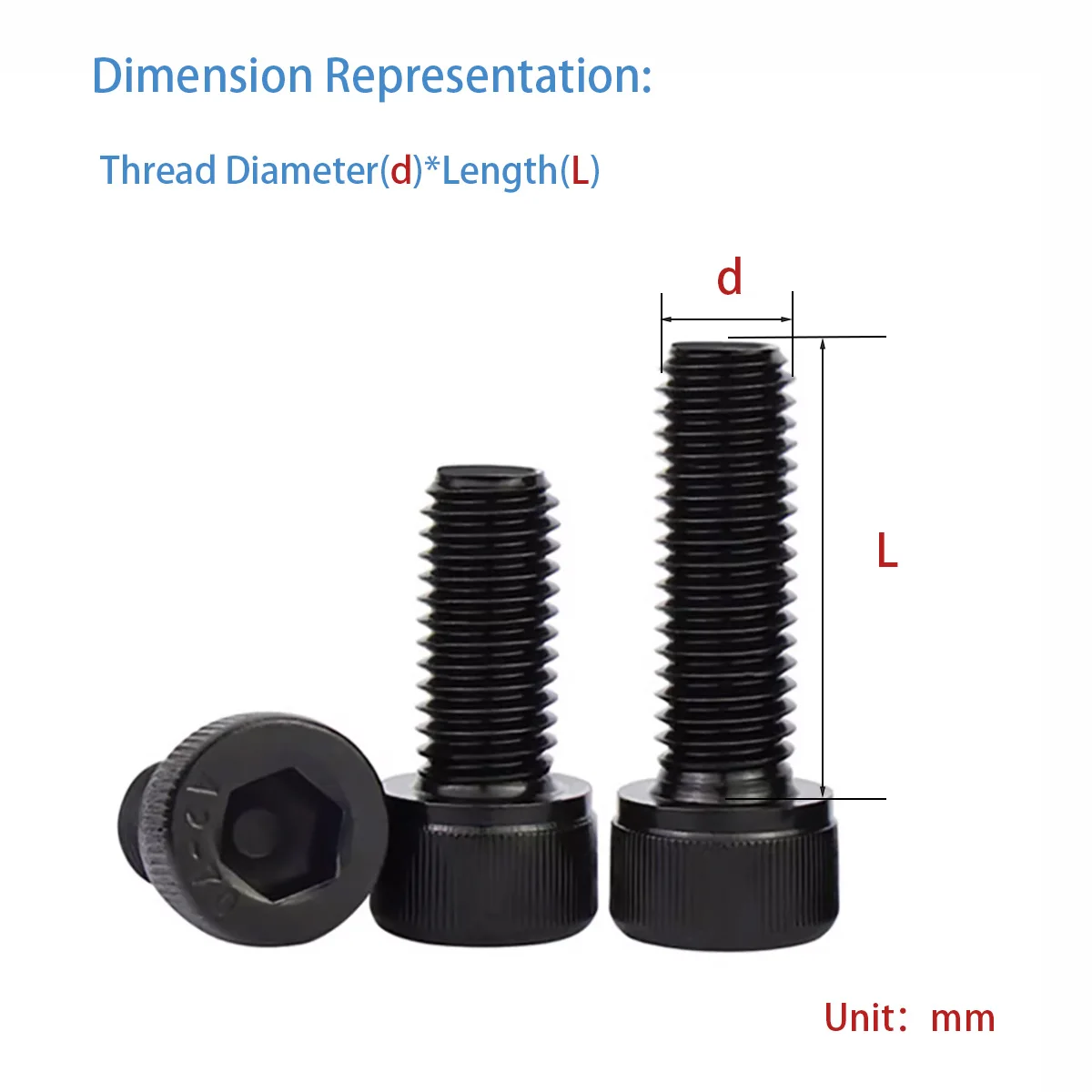 Black 304 Stainless Steel Internal Hexagonal Screw Cup Head Bolt Cylindrical Head Screw M2M3M4M5