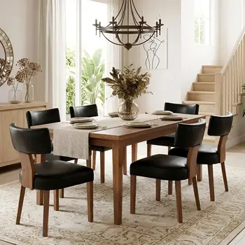 Black PU Dining Chairs 1