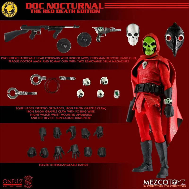 

Оригинальная Коллекционная аниме фигурка в наличии оригинальная Mezco Toyz One12 DOC Night, THE RED DEATH EDITION, коллекционные модели игрушек