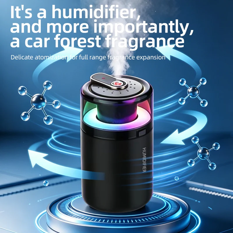 Compact 2-in-1 Car Humidifier & Aroma Diffuser with RGB LED Light
