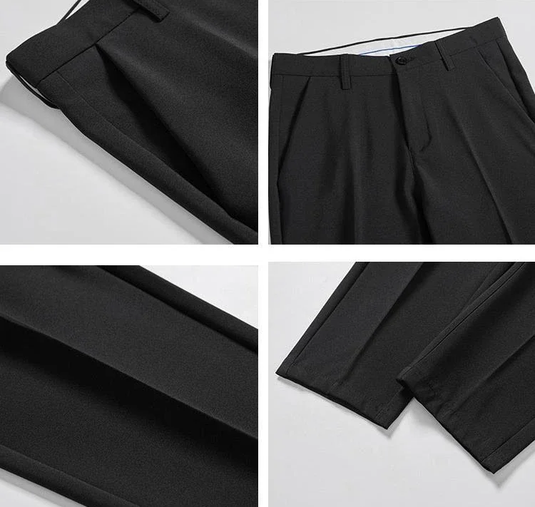 Description Picture 3 of itemWork Man Suits Pants Office Draped Fluid Slim Fit Trousers for Men Tressed Stylish Summer 2024 Formal Korean Reviews Many Cheap