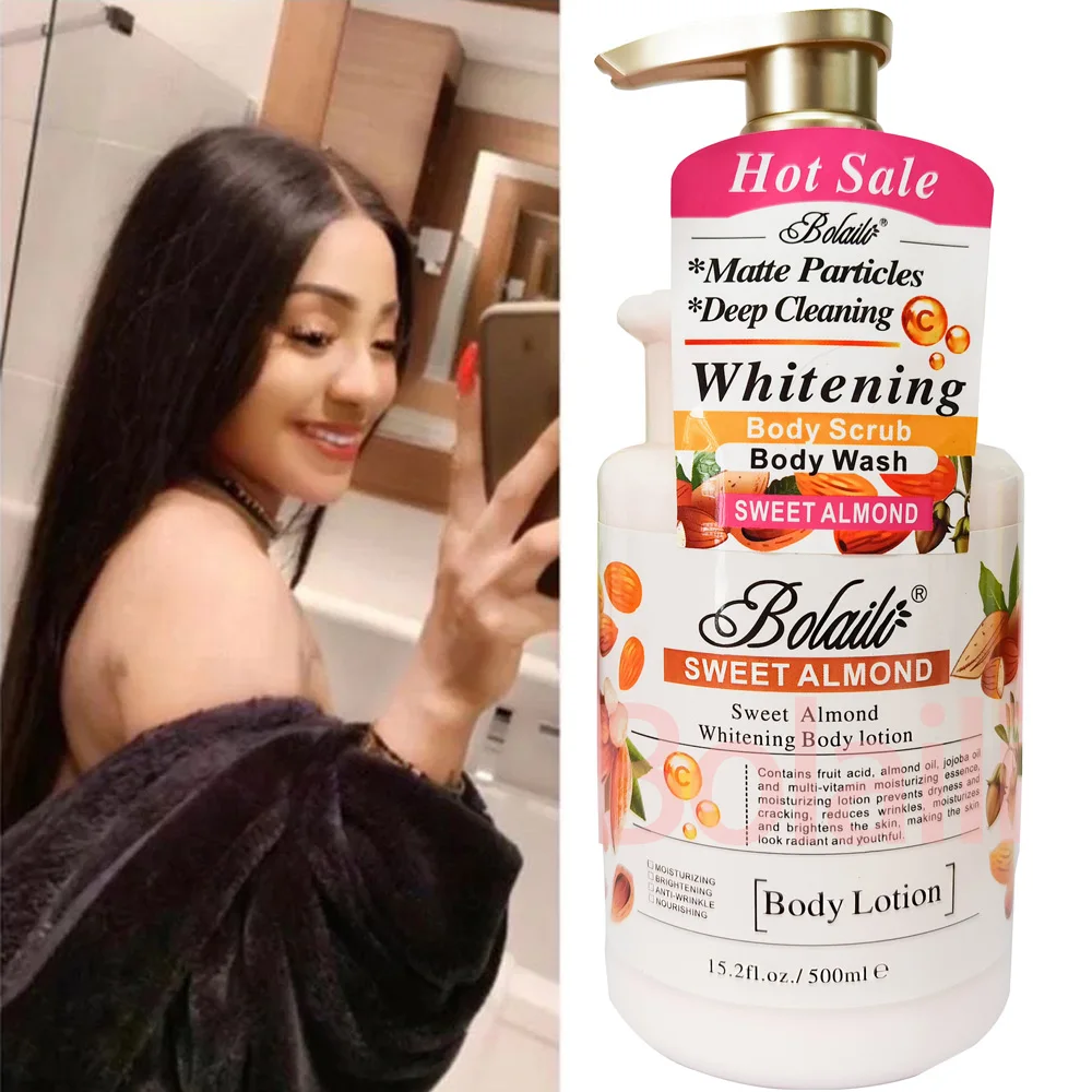 15.2fl.oz/500ml Sweet Almond 14 Days Magic Whitening Face Body Lotion Skin Moisturizing Cream 2