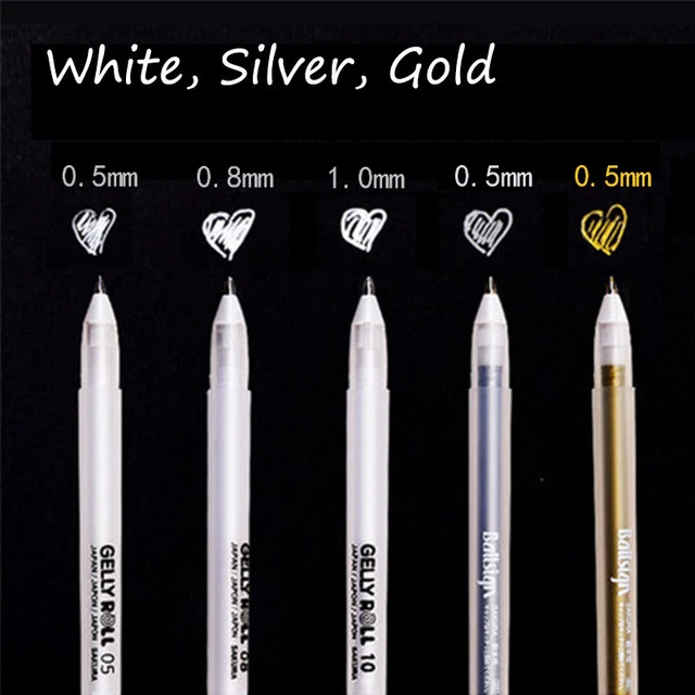 Sakura Gelly Roll Gel Pen White Color 0.5 mm 0.8 mm 1.0 mm Japan -  AliExpress