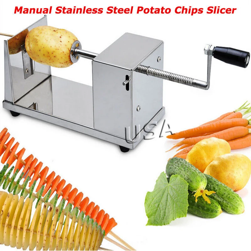 Stainless Steel Tornado Potato Tower Crane Spiral Potato Chip Machine Manual Semi-Automatic Stretching Tower Machine