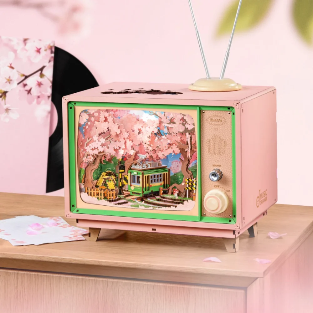 REUGE メカニカルミュージックボックス 花のインレイ ROKR Romantic Carousel Mechanical 3D Wooden Puzzle Music Box