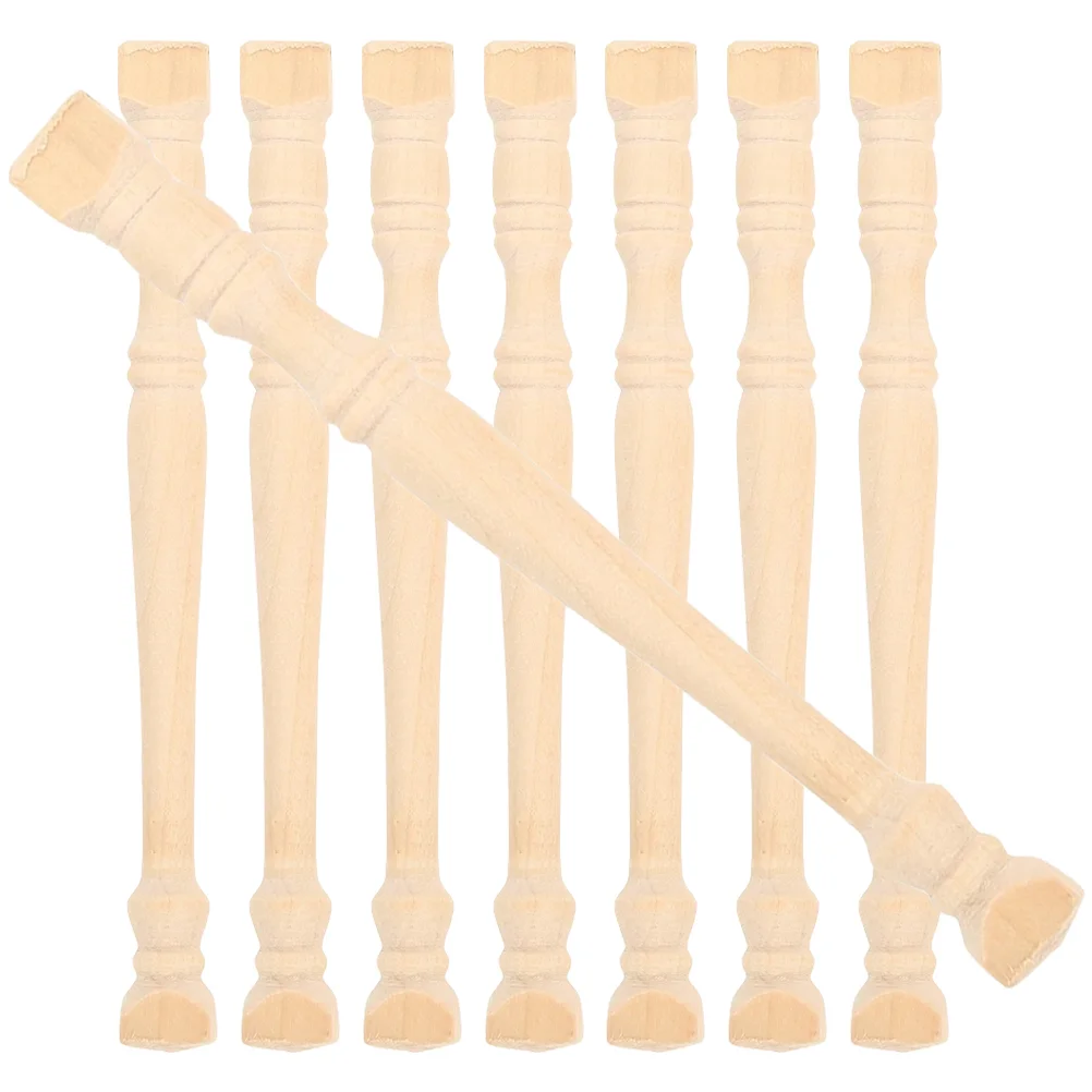 

8pcs Mini Wood Roman Pillars Model Mini House Pillar Micro Landscape Pillar Decoration