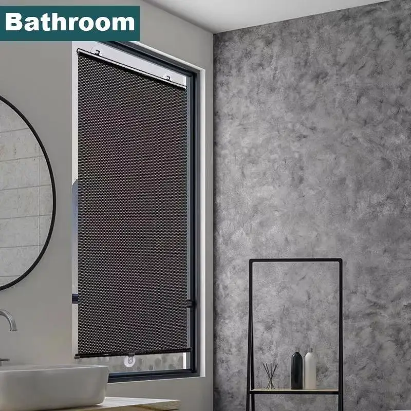 Automatic Retractable Sunshade Home Curtain Sunscreen Heat Insulation Free Punch Blackout Roller Shutter Office Privacy