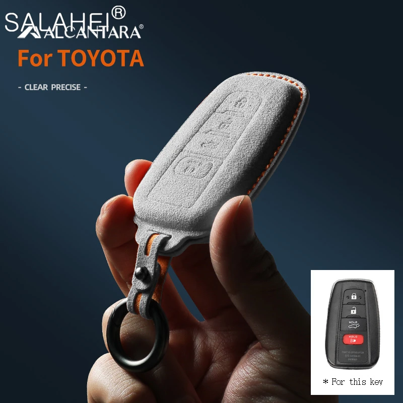 

Alcantara Suede Car Key Remote Fob Cover Case For Toyota Camry CHR Corolla RAV4 Avalon Land Cruiser Prado Prius Auto Accessories